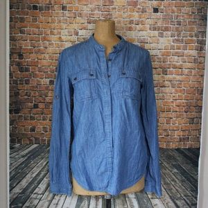 Jones New York jean button up shirt